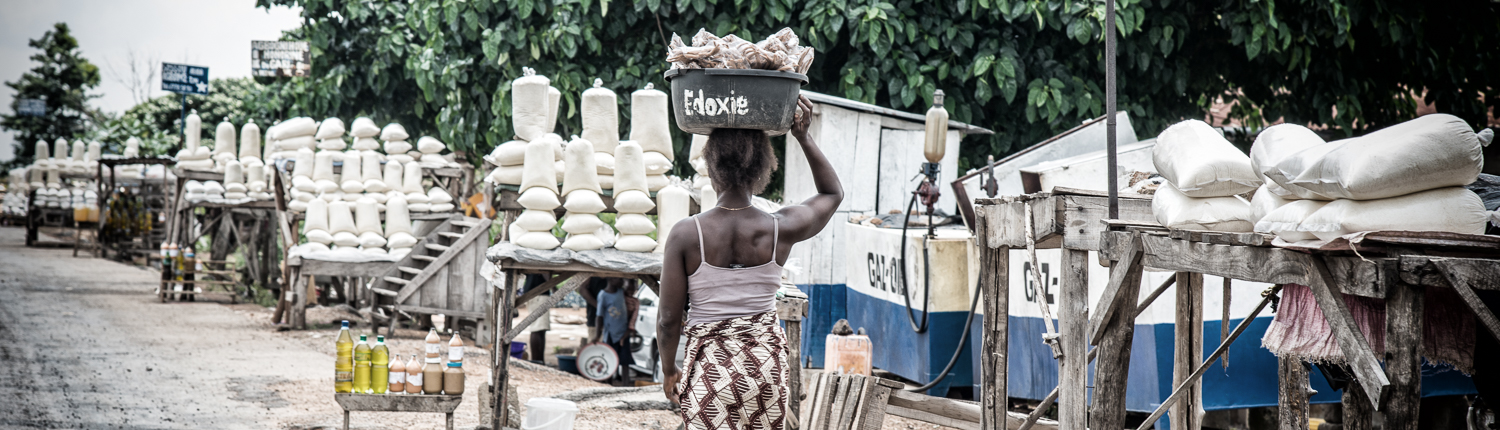 mercato lungo la strada in Benin