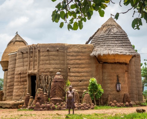 The mud dwellings in northern Togo