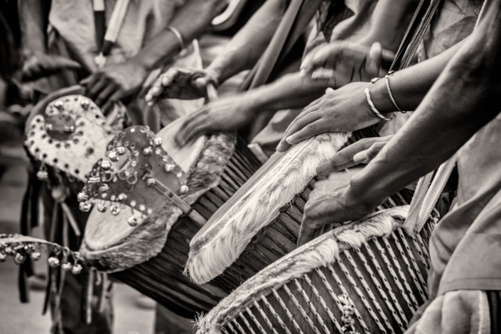 black and white, Carnival tam tams in Bissau