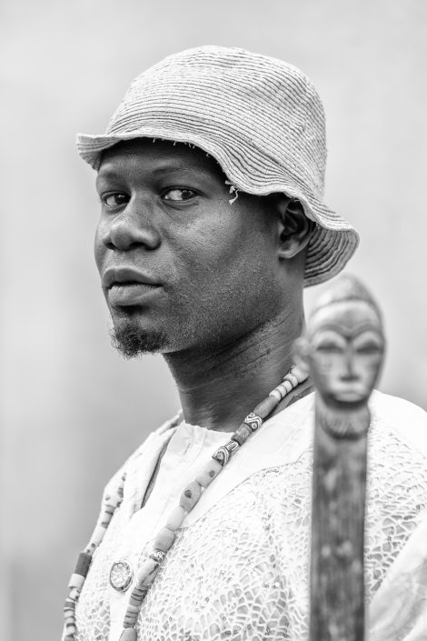 An adept during a Voodoo ceremony